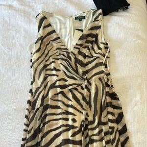 Long zebra print Ralph Lauren dress size 10 never worn